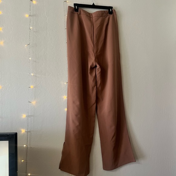 Tan white fox split hem trousers - Picture 5 of 7